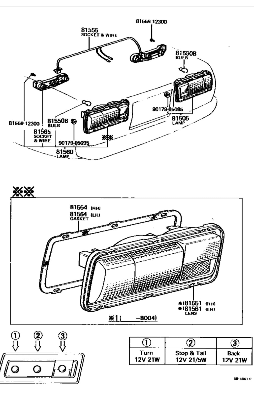 KE30/55 Corolla Taillight Gasket